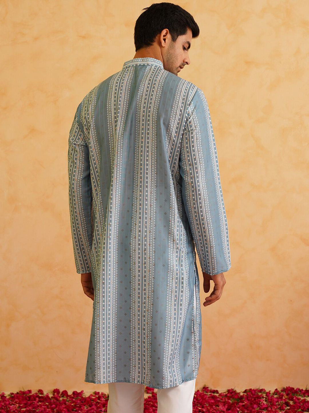 SOJANYA Striped Regular Cotton Silk Kurta with Churidar