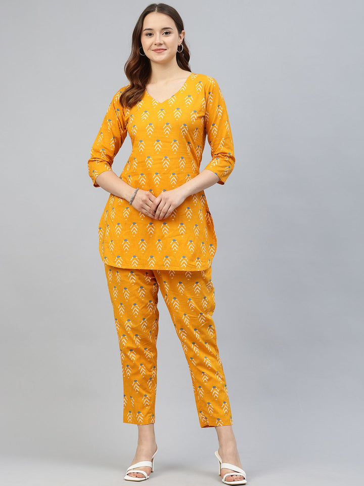 KALINI Ethnic Motifs Printed Pure Cotton Co-Ords