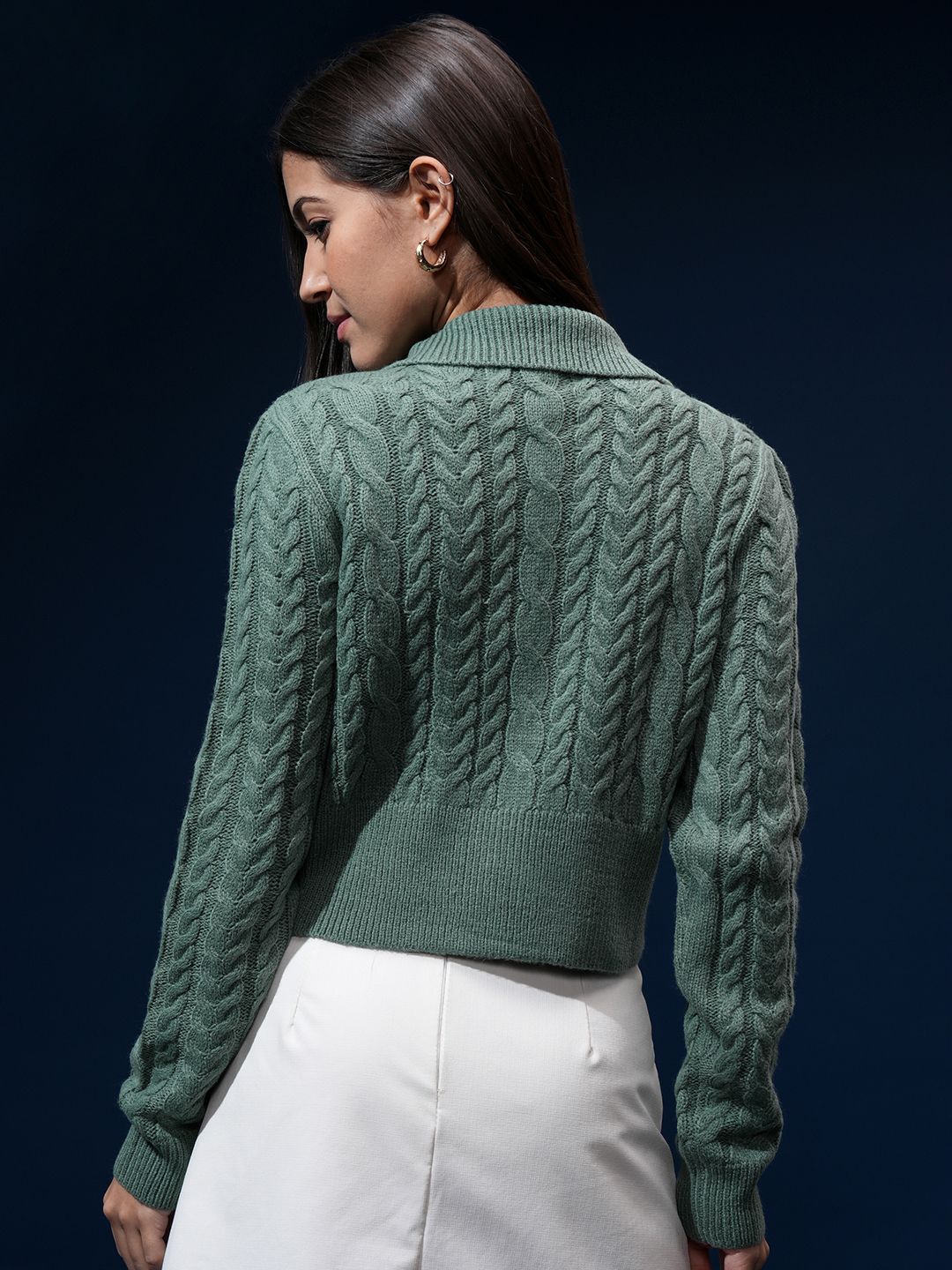 Tokyo Talkies Wanita Kabel Knit Cardigan