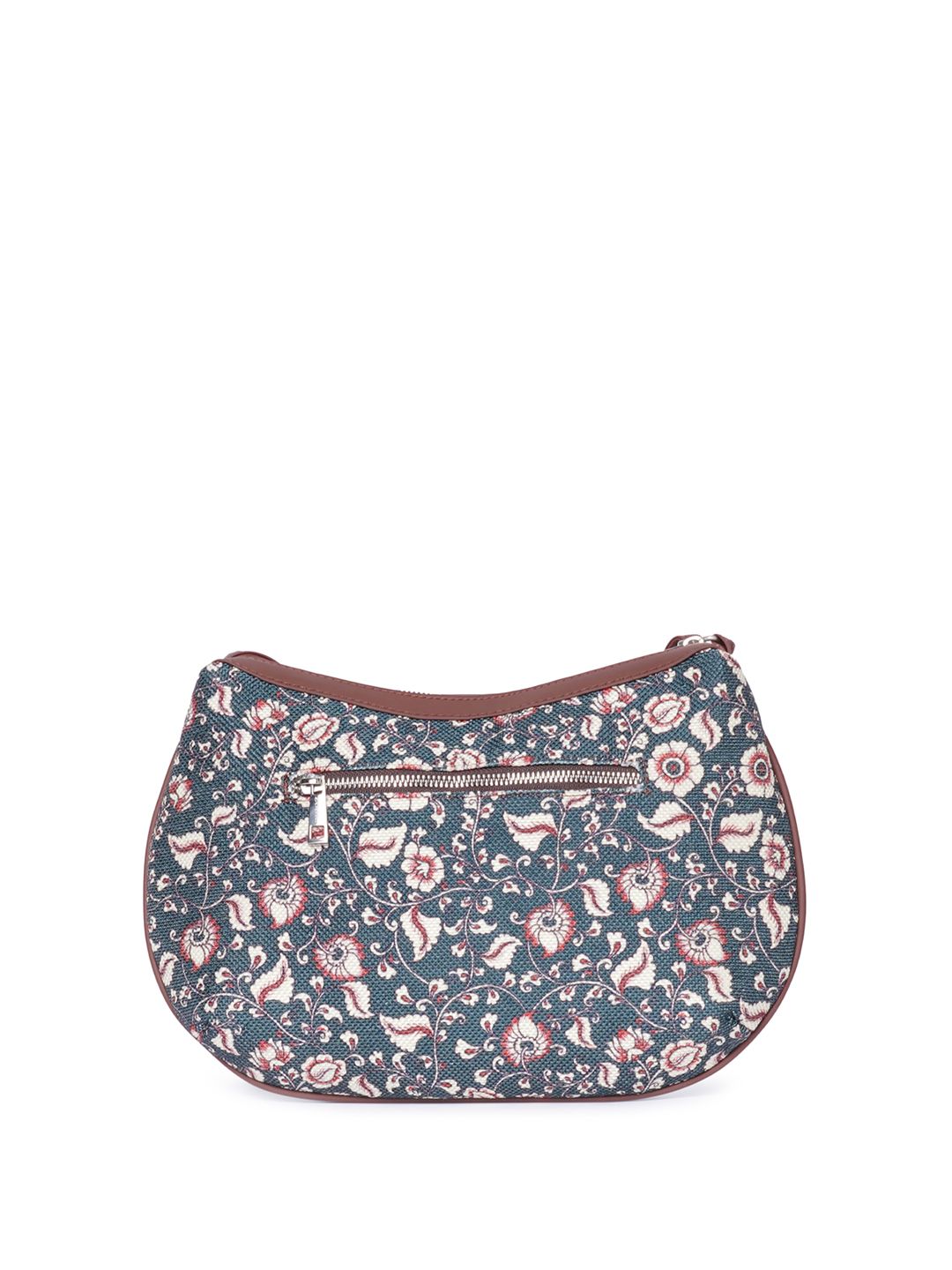 ZOUK Floral Printed Structured Jute Sling Bag