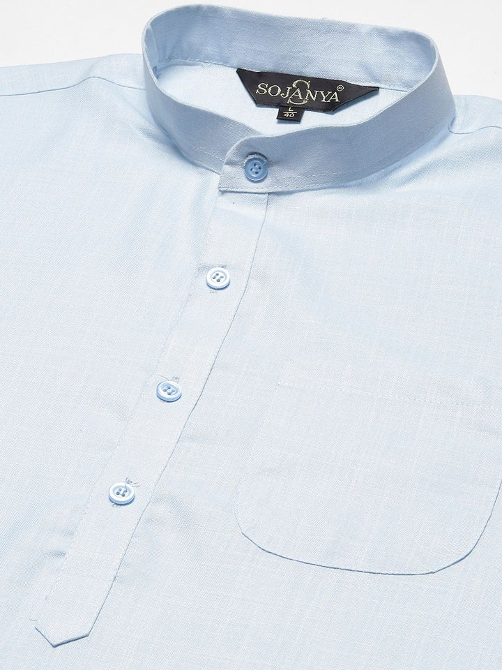 SOJANYA Men Blue Solid Kurta