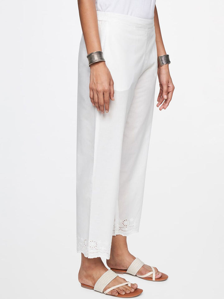 Global Desi Women Hem Design Straight Fit Pure Cotton Palazzos