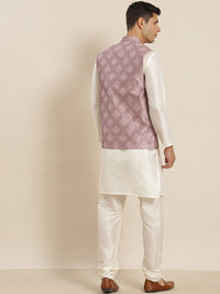 SOJANYA Mandarin Collar Regular Kurta With Churidar & Nehru Jacket