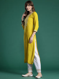 Indo Era Floral Embroidered Thread Work Kurta