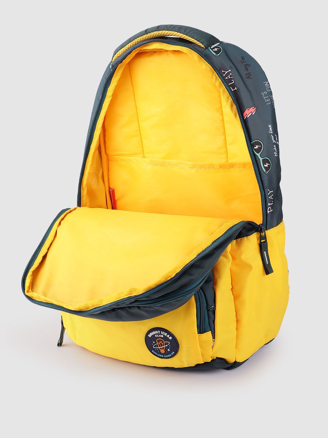 Gear Kids Colourblocked & Printed Backpack- 21.5 L