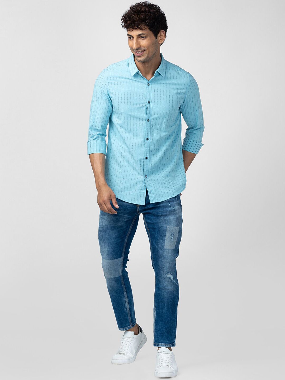 SPYKAR Men Kano Slim Fit Mildly Distressed Heavy Fade Cotton Jeans