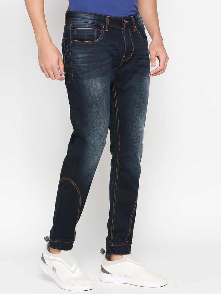 Being Human Men Mid-Rise Heavy Fade Dark Shade Clean Look Joggers