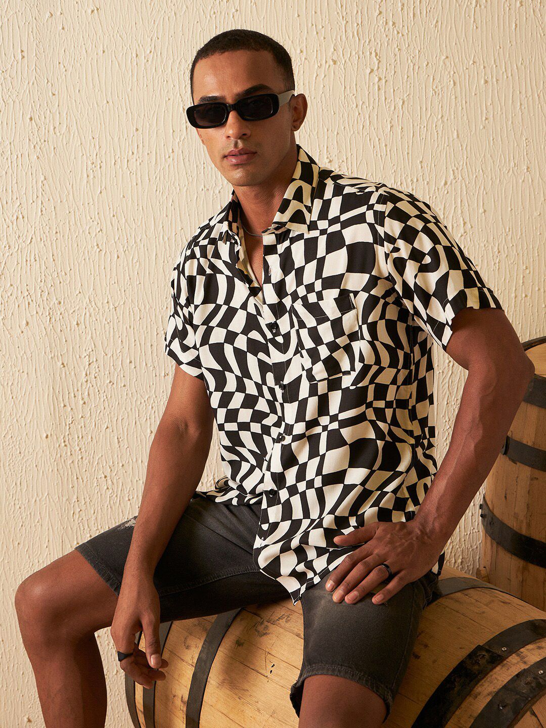 DENNISON Men Smart Block Printed Casual Shirt
