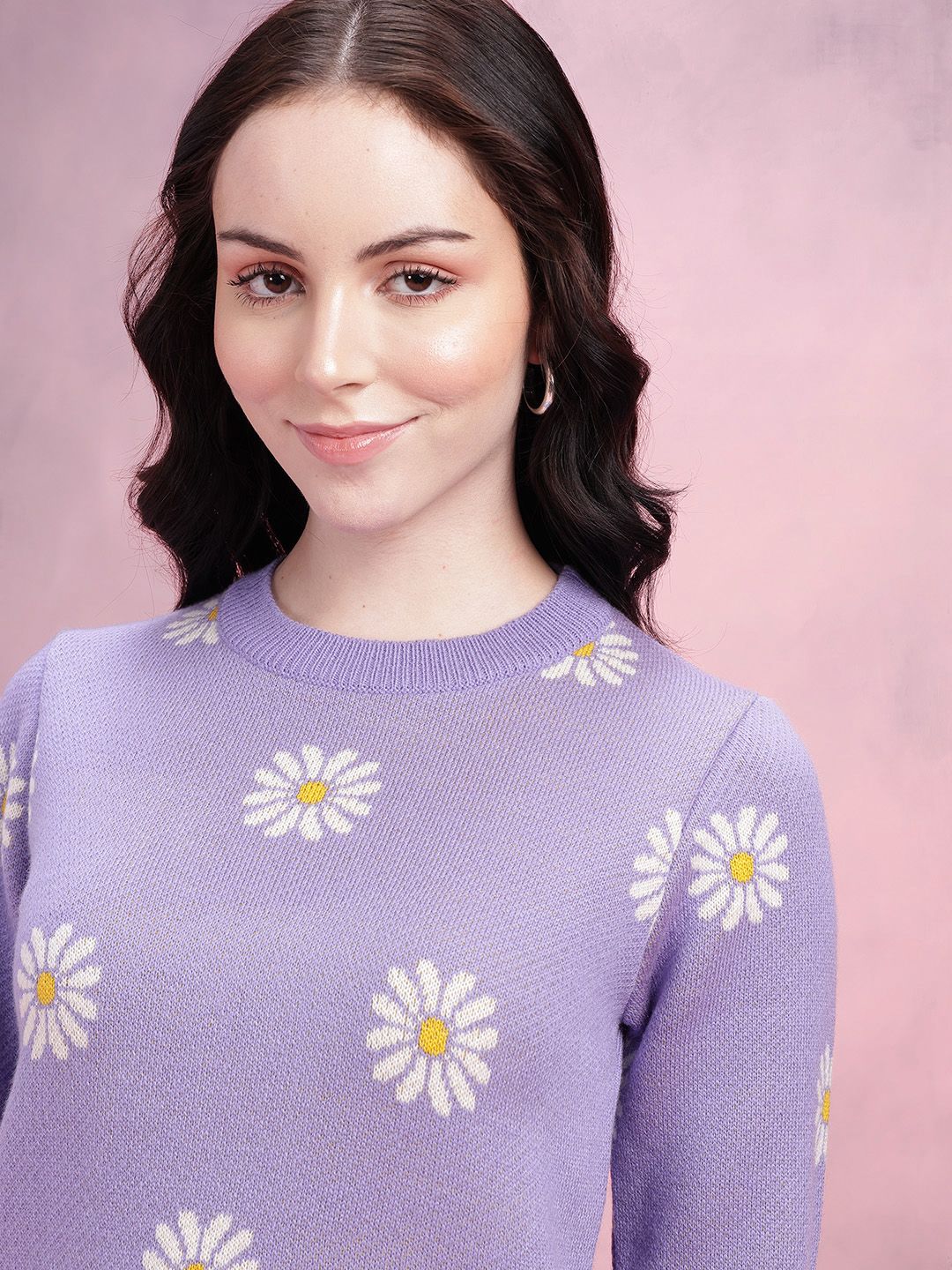 DressBerry Women Floral Acrylic Pullover