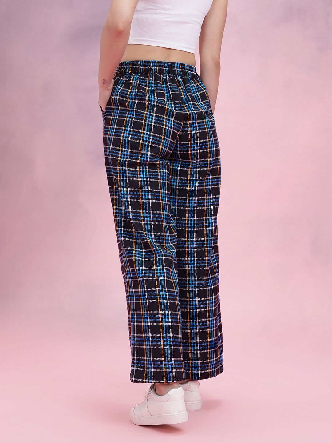 DressBerry Women Checked Pleated Trousers