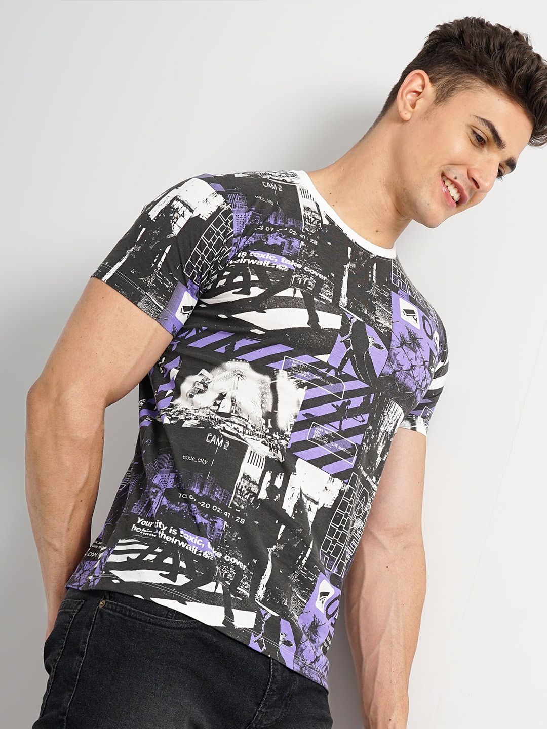The Indian Garage Co Graphic Printed Round Neck T-shirt