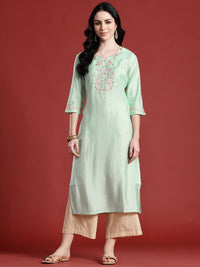 Anouk Women Floral Embroidered Thread Work Kurta