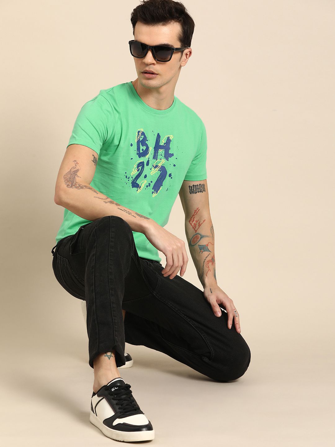 Being Human Pure Cotton Graphic Printed Casual T-shirt