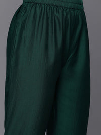 Varanga Women Green Ethnic Motifs Embroidered Gotta Patti Kurta with Trousers & With Dupatta