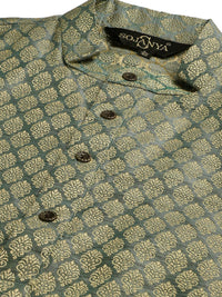 SOJANYA Men Green Ethnic Motifs Kurta Set With Nehru Jacket