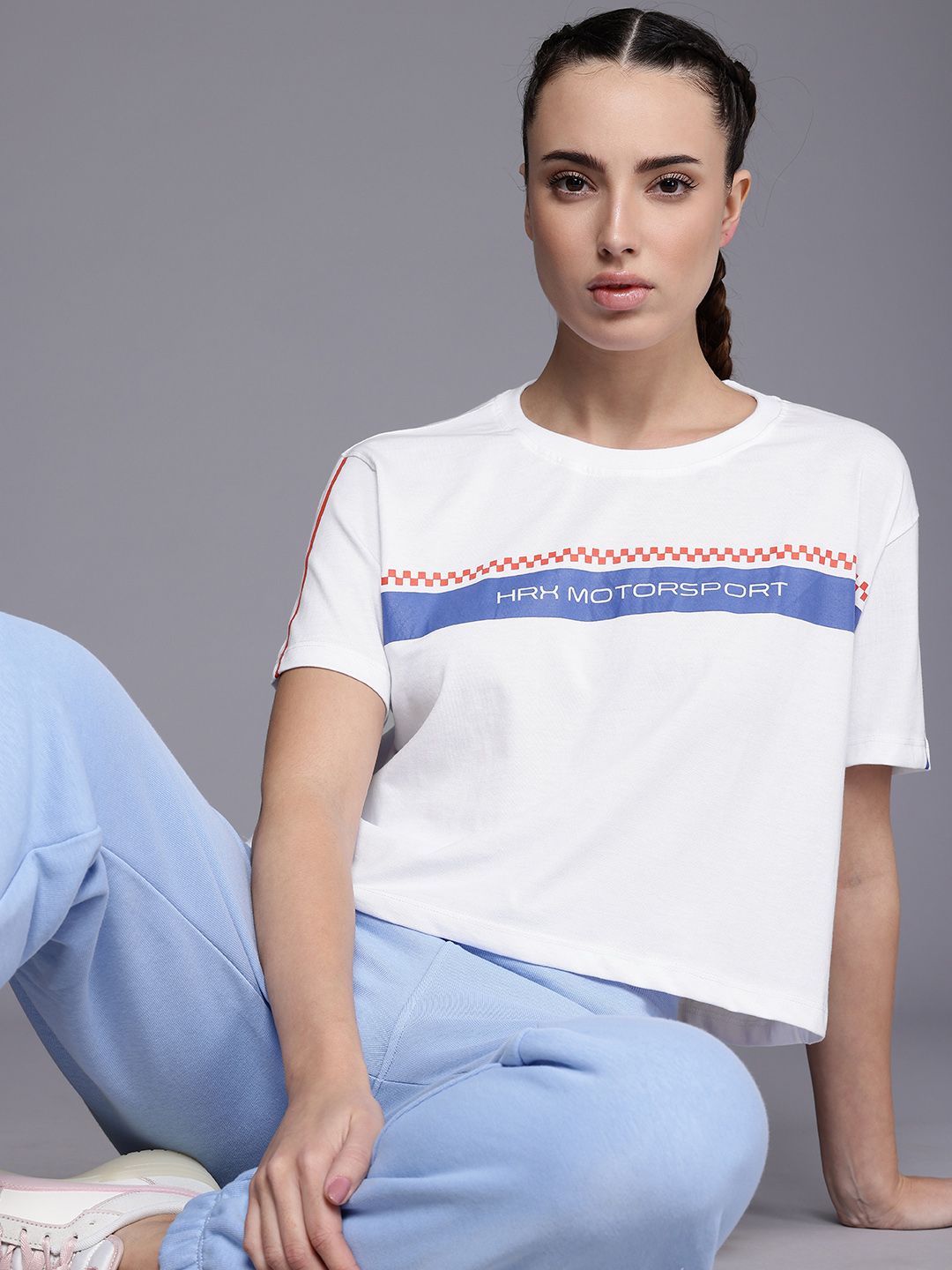 HRX by Hrithik Roshan HRXGT Brand Logo Printed Drop-Shoulder Lifestyle Relaxed Fit T-shirt