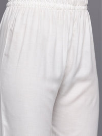 Varanga Floral Embroidered Thread Work Kurta With Trousers & Dupatta