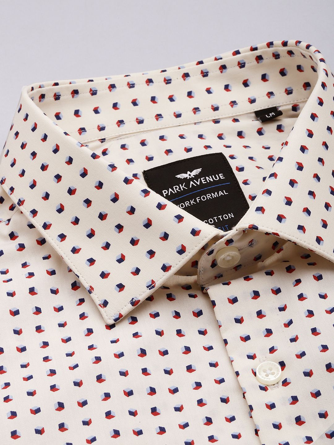 Park Avenue Pure Cotton Slim Fit Geometric Printed Formal Shirt