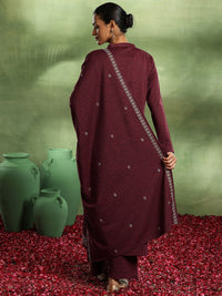 Libas Floral Embroidered Thread Work Kurta with Trouser & Dupatta