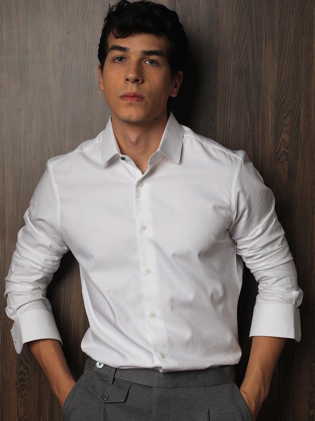 RARE RABBIT Men Hosa Slim Fit Opaque Cotton Shirt