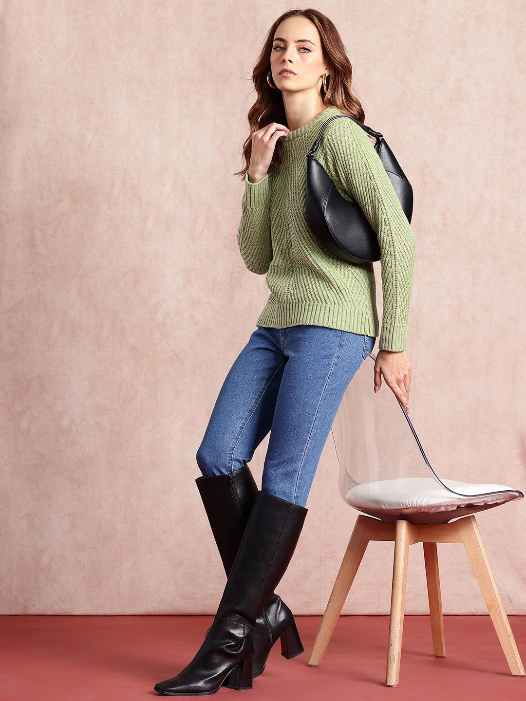 all about you Open-Knit Acrylic Pullover