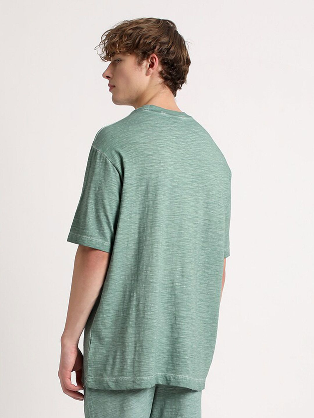 THE BEAR HOUSE Round Neck Drop-Shoulder Pure Cotton T-shirt