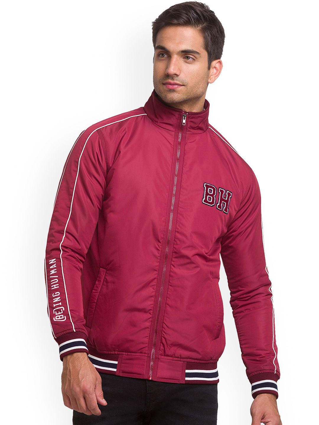 Being Human Stand Collar Bomber Jacket