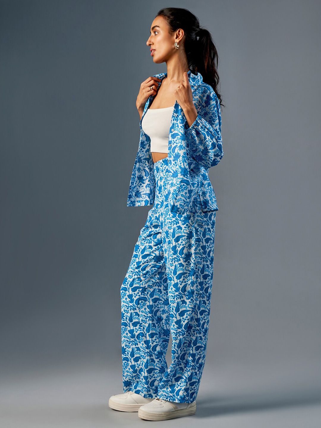 Global Desi Printed Shirt With Trousers