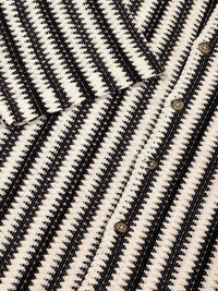 Thomas Scott Men Vertical Stripes Self Design Regular Fit Semi-Sheer Casual Crochet Shirt