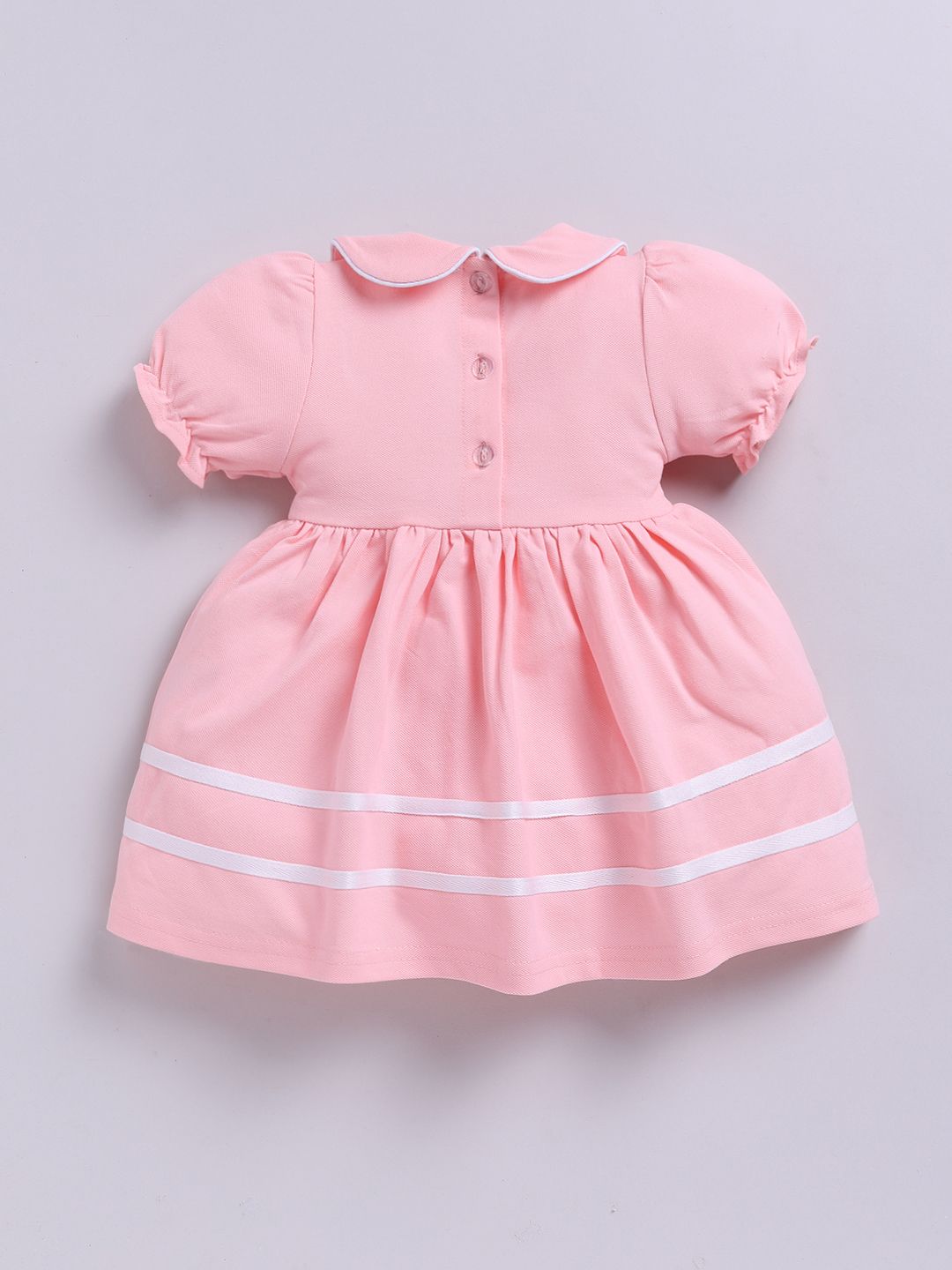 Moms Love Infant Girls Peter Pan Collar Puff Sleeve Fit & Flare Dress