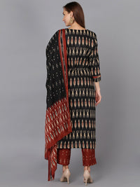 KALINI Ethnic Motifs Printed Straight Kurta With Trousers & Dupatta
