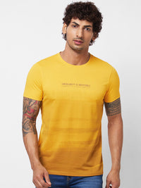SPYKAR Typography Printed Round Neck Cotton Slim Fit Tshirt