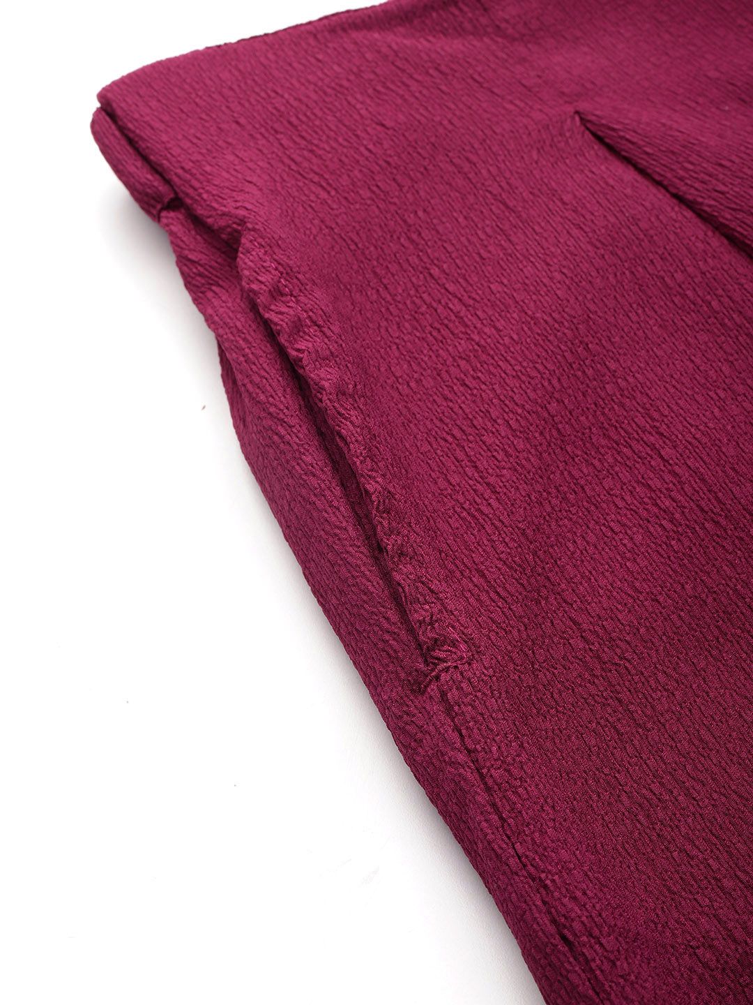all about you Women Textured Pleated Tie-Up Detail Trousers