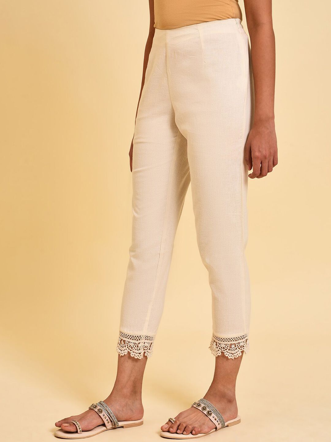 W Women Slim Fit Cigarette Trousers