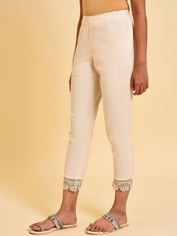 W Women Slim Fit Cigarette Trousers