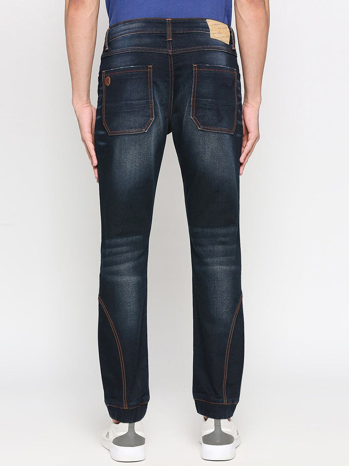 Being Human Men Mid-Rise Heavy Fade Dark Shade Clean Look Joggers
