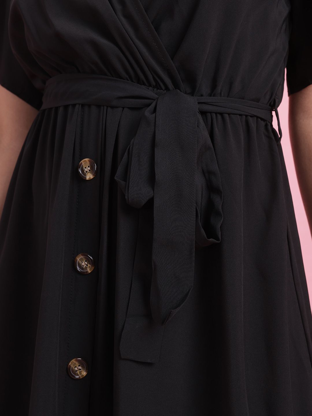 DressBerry Flared Sleeve Wrap Style Dress Comes With a Belt