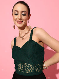 STREET 9 Green Lace Bralette Crop Top