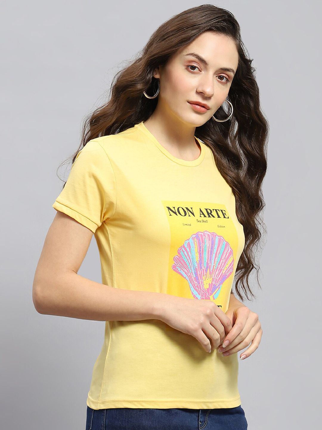 Monte Carlo Graphic Print Round Neck Cotton Top