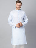 SOJANYA Men Blue Woven Design Straight Kurta