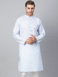 SOJANYA Men Blue Woven Design Straight Kurta