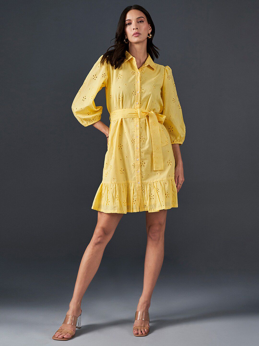 AND Self Design Shirt Dress
