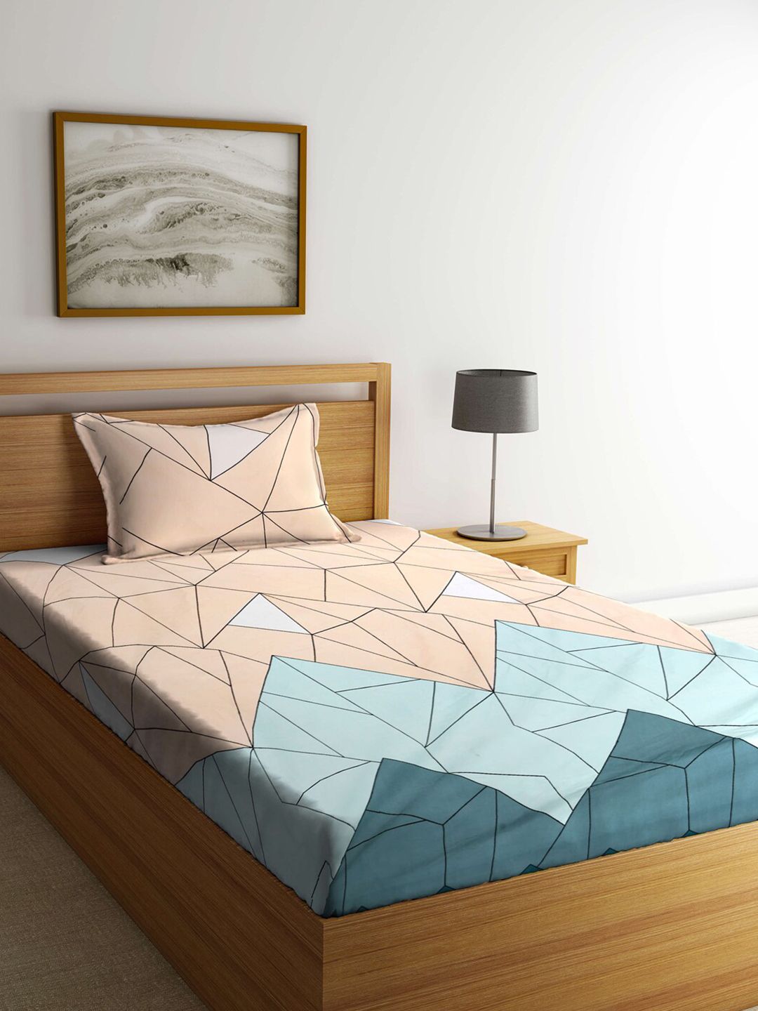 KLOTTHE Floral 300 TC 2 Single Bedsheet with 2 Pillow Covers