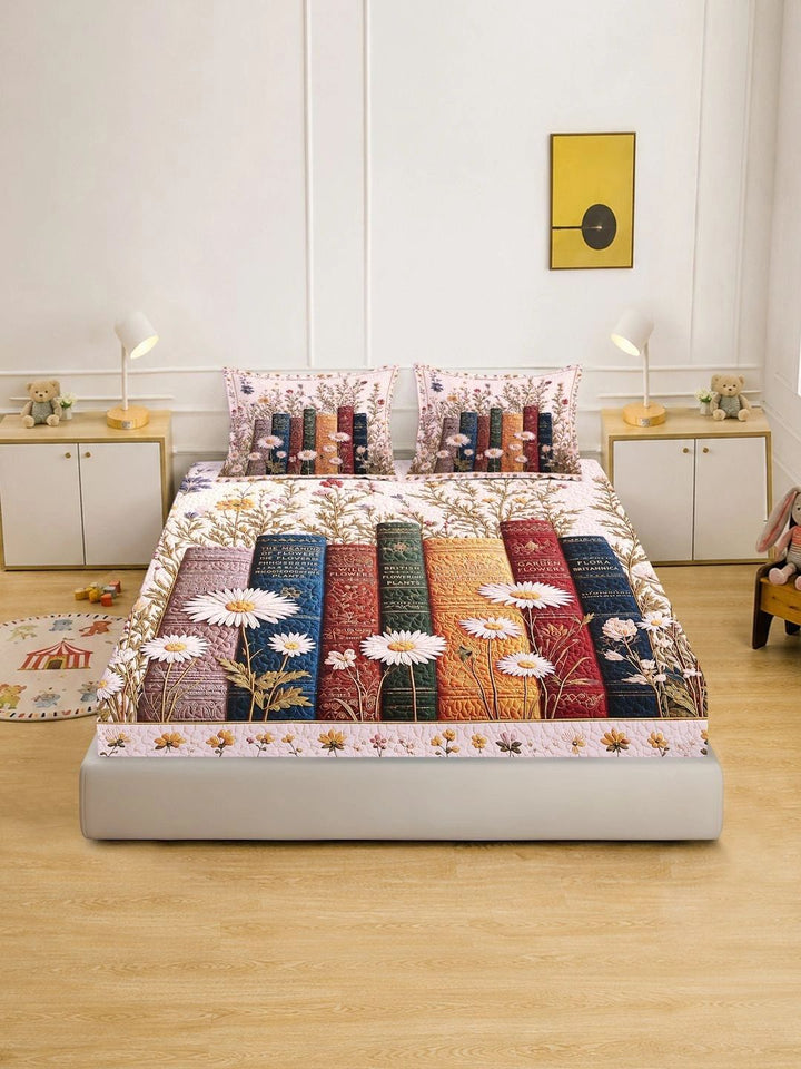 Myntra Elegant Homes Multicoloured Floral 400 TC King Bedsheet with 2 Pillow Covers