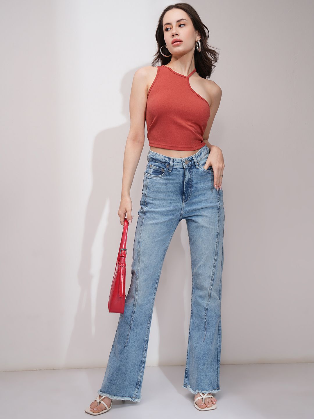 Tokyo Talkies Women Solid One Shoulder Top