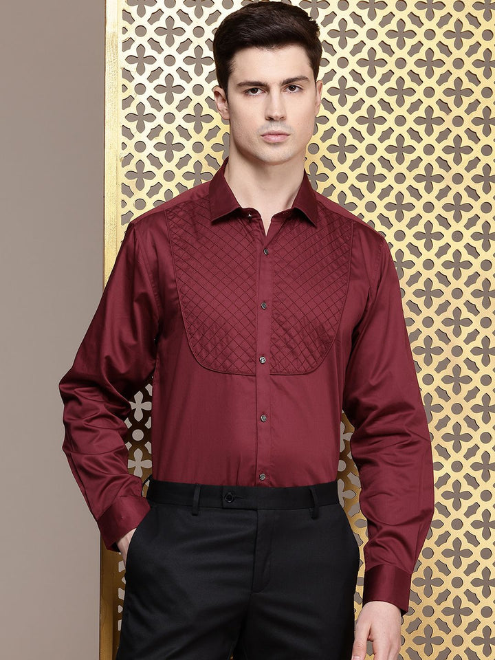 House of Pataudi Pure Cotton Thread Work Party Shirt