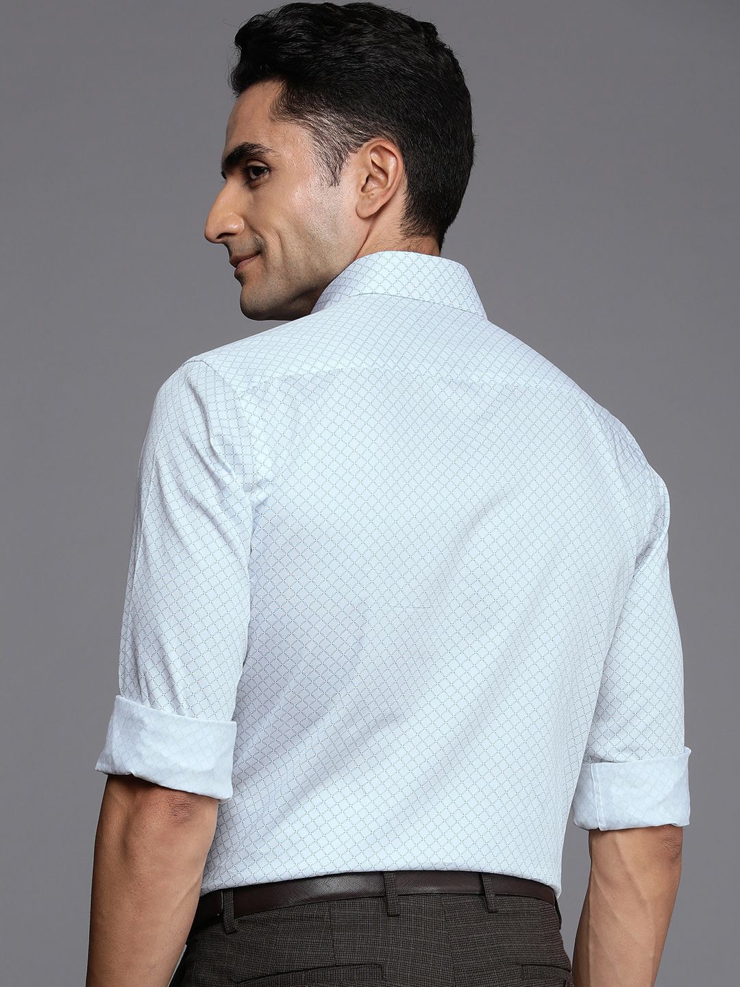 Raymond Pure Cotton Geometric Printed Slim Fit Formal Shirt
