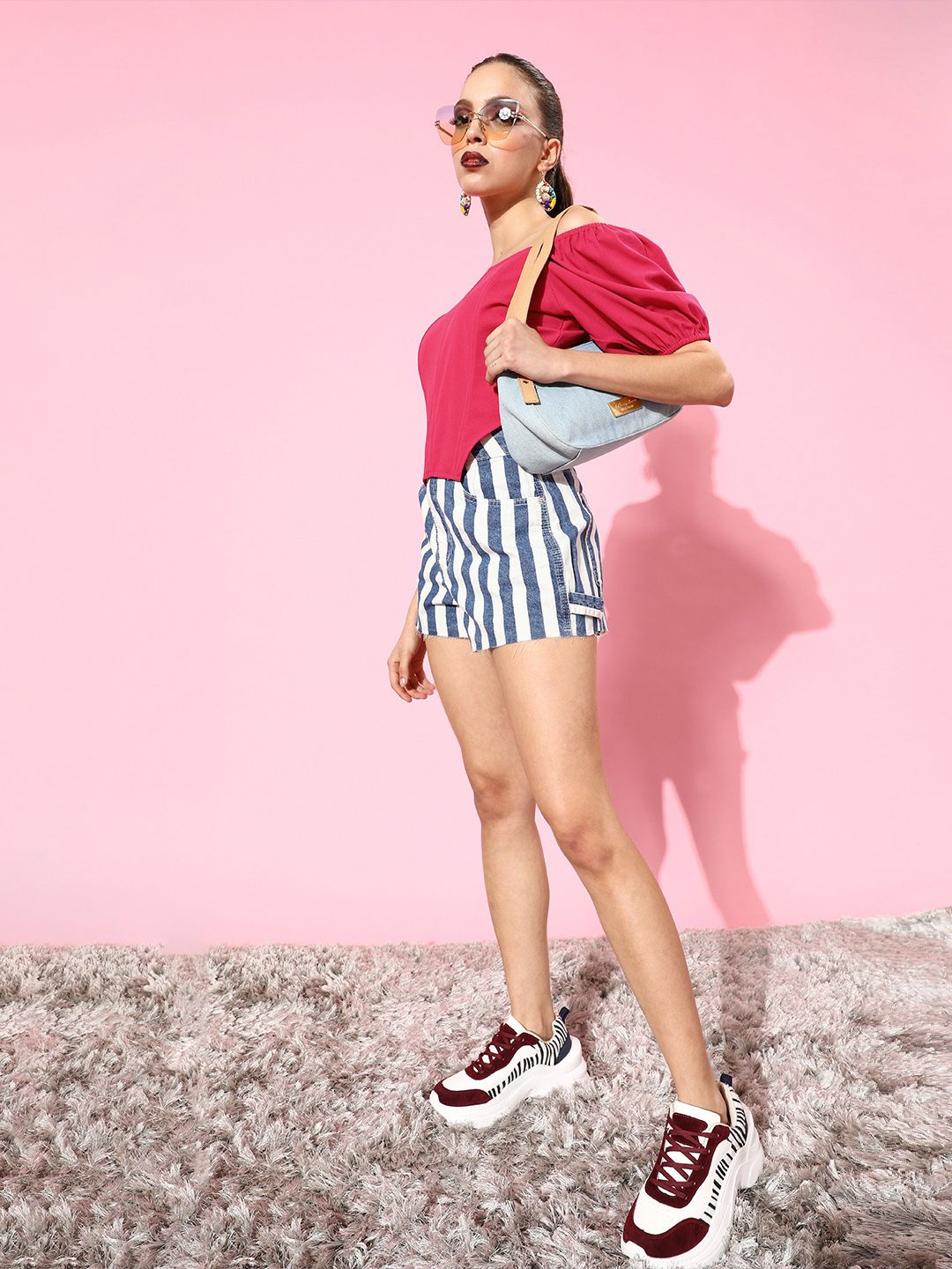 Athena Fuchsia Solid Corset Top