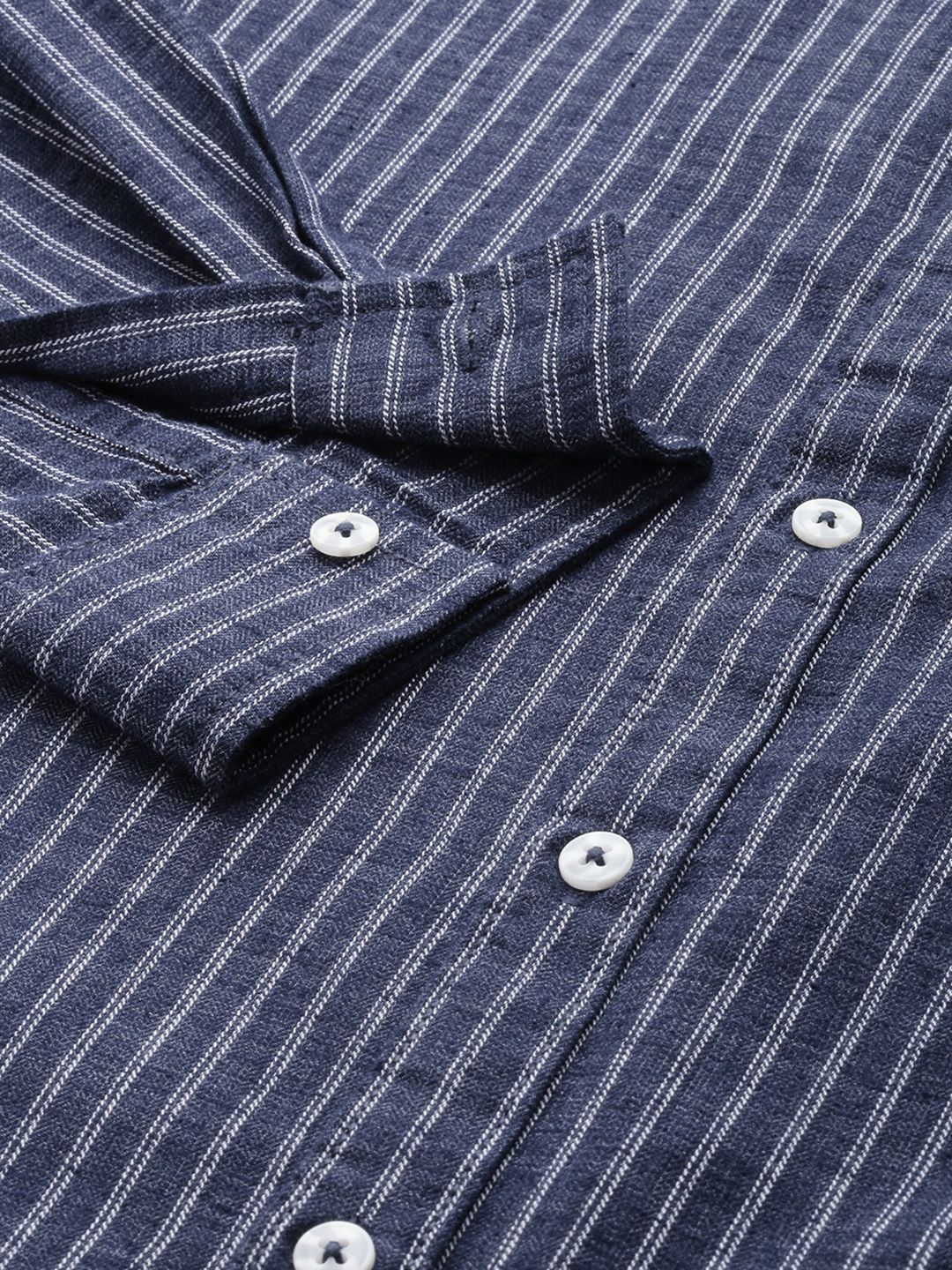 The Indian Garage Co Slim Fit Opaque Striped Casual Shirt