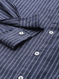 The Indian Garage Co Slim Fit Opaque Striped Casual Shirt